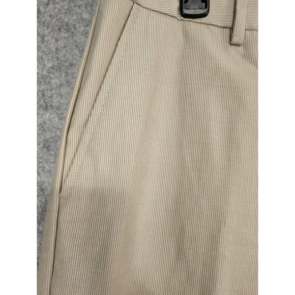 Kenneth Cole Reaction Twill Pants Chino Mens 34x30 Silk Blend Sand Pinstripe NEW - Picture 6 of 15